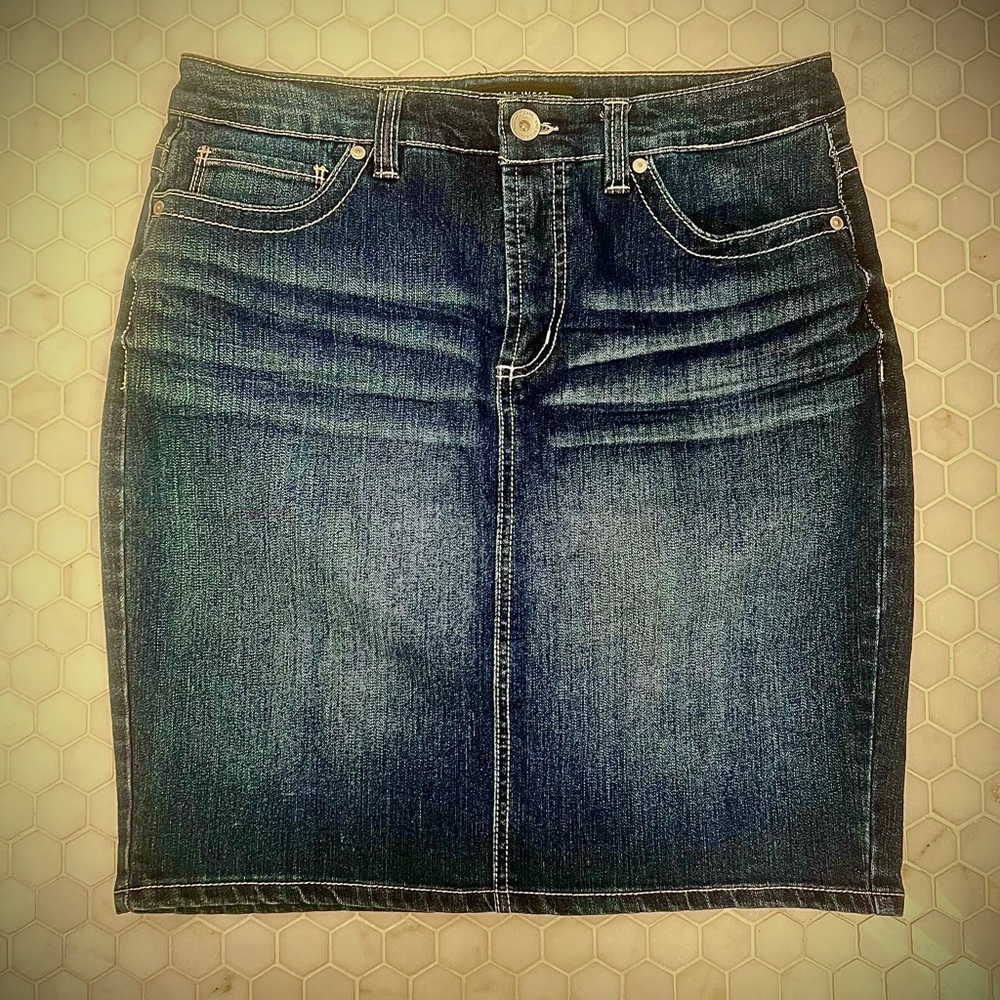 Nine West Dark Blue Denim Pencil Skirt